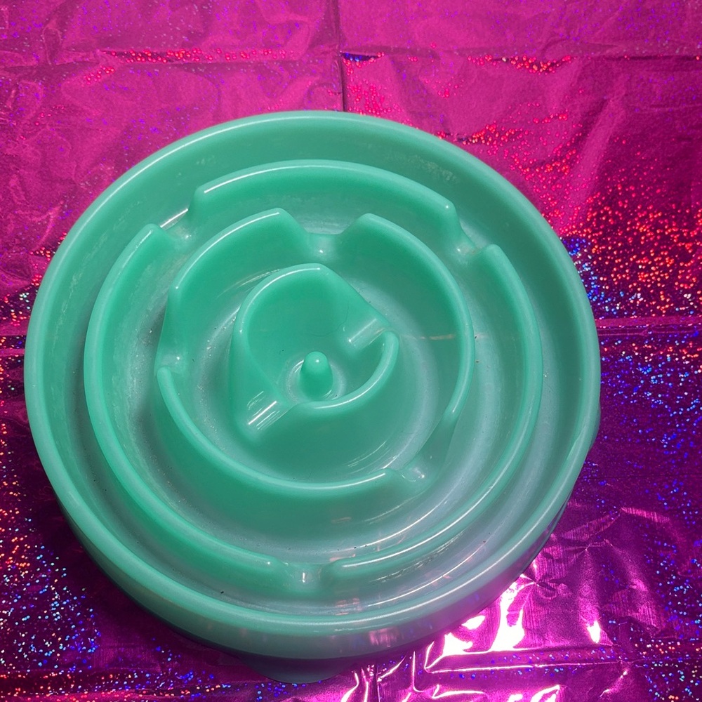 Green Slow Feeder Dog Bowl